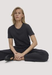 hessnatur Damen Mary Jane Ballerina aus Nappaleder - schwarz Grösse36