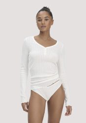 hessnatur Damen Pointelle Slip Regular Cut PURE COTTON aus Bio-Baumwolle - weiß Grösse46