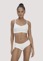 hessnatur Damen Pointelle Panty Regular Cut PURE COTTON aus Bio-Baumwolle - weiß Grösse46