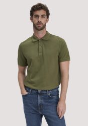 hessnatur Herren Piqué Polo Regular aus Bio-Baumwolle - grün Grösse56