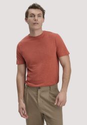 hessnatur Herren T-Shirt Regular aus Leinen und Bio-Baumwolle - braun Grösse50