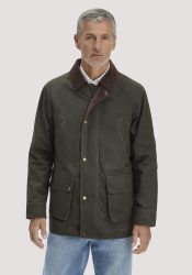 hessnatur Herren Wachsjacke Regular aus Bio-Baumwolle - grün Grösse50