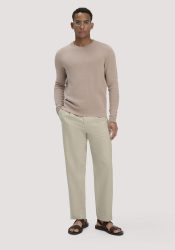 hessnatur Herren Milano Strick Pullover Regular aus Leinen mit Bio-Baumwolle und LENZING™ ECOVERO™ Viskose - beige GrösseS