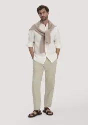 hessnatur Herren Hose RON Relaxed aus Bio-Baumwolle mit Leinen - naturfarben Grösse34/32