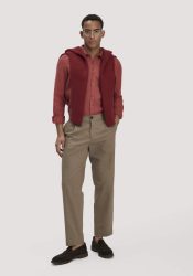 hessnatur Herren Hose RON Relaxed aus Bio-Baumwolle mit Leinen - braun Grösse33/32