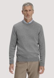 hessnatur Herren Strick Pullover Regular aus Bio-Baumwolle - grau GrösseM