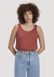 hessnatur Damen Jersey Top Relaxed aus TENCEL™ Lyocell mit Bio-Baumwolle - braun Grösse48