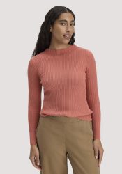 hessnatur Damen Strick Pullover Fitted aus TENCEL™ Lyocell mit Bio-Baumwolle - orange GrösseXS