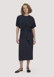 hessnatur Damen Jersey Kleid Midi Oversize aus Bio-Baumwolle - blau Grösse36