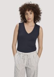 hessnatur Damen Softrib Top Fitted aus Bio-Baumwolle und TENCEL™ Modal - blau Grösse36