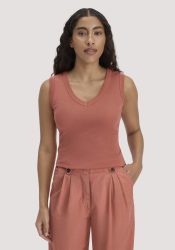 hessnatur Damen Softrib Top Fitted aus Bio-Baumwolle und TENCEL™ Modal - orange Grösse34