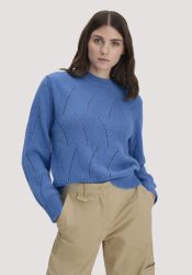 hessnatur Damen Strick Pullover Relaxed aus Alpaka - blau GrösseXXL
