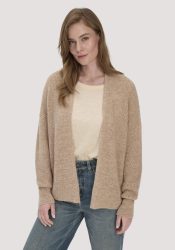 hessnatur Damen Strick Jacke Oversize aus Alpaka - beige GrösseM