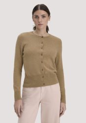 hessnatur Damen Strick Jacke Regular BETTER RECYCLING aus Cashmere - braun - Größe XXL