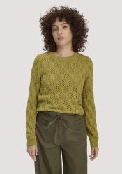 hessnatur Damen Strick Pullover Regular aus Bio-Baumwolle und Schurwolle - grün GrösseXXL