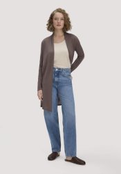 hessnatur Damen Strick Jacke Regular aus TENCEL™ Lyocell und Bio-Baumwolle - braun GrösseS