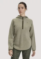 hessnatur Loungewear Fleece Hoodie Relaxed ACTIVE LIGHT aus Bio-Baumwolle - grün - Größe L