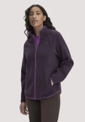 hessnatur Loungewear Fleece Jacke Relaxed ACTIVE LIGHT aus Bio-Baumwolle - lila - Größe XXL