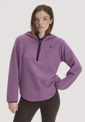 hessnatur Loungewear Fleece Hoodie Relaxed ACTIVE LIGHT aus Bio-Baumwolle - lila - Größe M