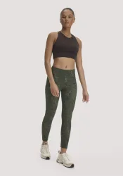hessnatur Loungewear Leggings Medium Cut ACTIVE LIGHT aus Bio-Baumwolle - grün - Größe S