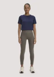 hessnatur Loungewear Leggings Medium Cut ACTIVE LIGHT aus Bio-Baumwolle - grün - Größe S/l