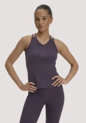hessnatur Loungewear Top Fitted ACTIVE COMFORT aus Bio-Baumwolle - lila - Größe 46