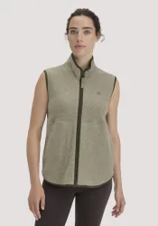 hessnatur Loungewear Fleece Weste Regular ACTIVE LIGHT aus Bio-Baumwolle - grün - Größe XL