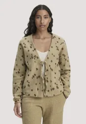 hessnatur Loungewear Fleece Jacke Relaxed aus Bio-Baumwolle - beige - Größe M
