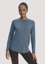 hessnatur Loungewear Longsleeve Regular ACTIVE COMFORT aus TENCEL? Lyocell - blau - Größe 36