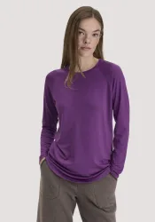 hessnatur Loungewear Longsleeve Regular ACTIVE COMFORT aus TENCEL™ Lyocell - lila Grösse36
