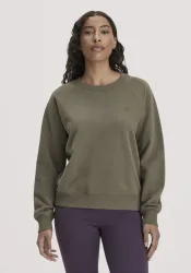 hessnatur Loungewear Sweatshirt Relaxed aus Bio-Baumwolle mit recycelter Baumwolle - grün - Größe S