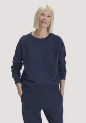 hessnatur Loungewear Sweatshirt Relaxed aus Bio-Baumwolle mit recycelter Baumwolle - blau - Größe XXL
