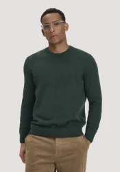 hessnatur Herren Strick Pullover Regular aus Bio-Merinowolle mit Bio-Baumwolle - grün GrösseS