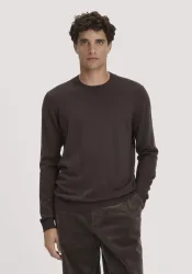 hessnatur Herren Pullover Regular aus Bio-Merinowolle - braun - Größe M