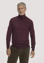 hessnatur Herren Rollkragenpullover Regular aus Bio-Merinowolle - braun - Größe M