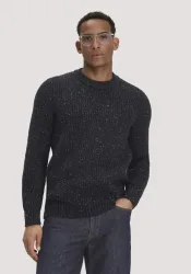 hessnatur Herren Pullover Regular aus Bio-Baumwolle mit recycelter Wolle - grau GrösseM