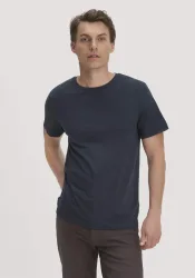hessnatur Herren Wollshirt Regular aus Bio-Merinowolle - blau - Größe 52