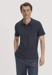 hessnatur Herren Wollshirt Polo Regular aus Bio-Merinowolle - blau - Größe 48