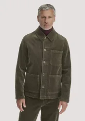 hessnatur Herren Cord Sakko Regular aus Bio-Baumwolle - grün - Größe 46