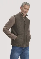 hessnatur Herren Walk Weste Regular aus Bio-Merinowolle - braun Grösse46
