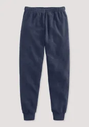 hessnatur Kinder  Frottee Pyjama aus Bio-Baumwolle - blau - Größe 122/128