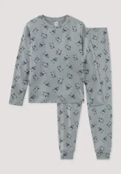 hessnatur Kinder  Pyjama aus Bio-Baumwolle - blau - Größe 122/128