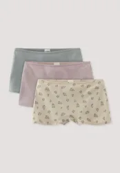 hessnatur Kinder  Panty 3er-Pack aus Bio-Baumwolle - beige - Größe 134/140