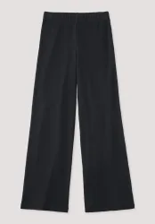 hessnatur Kinder  Rib Hose Relaxed aus Bio Baumwolle - schwarz - Größe 134/140