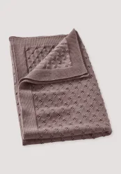 hessnatur Baby Strickdecke aus Bio-Merinowolle - lila - Größe 80x100 cm