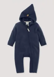 hessnatur Baby Fleece Overall aus Bio-Baumwolle - blau - Größe 62/68
