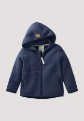 hessnatur Baby Fleece Jacke aus Bio-Baumwolle - blau - Größe 74/80