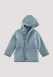 hessnatur Baby Wollwalk Jacke aus Bio-Merinowolle - blau - Größe 98/104