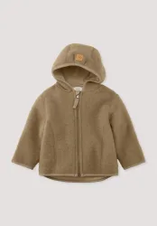 hessnatur Baby Wollfleece Jacke aus Bio-Merinowolle - braun Grösse98/104