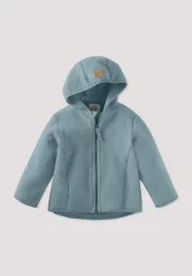 hessnatur Baby Wollfleece Jacke aus Bio-Merinowolle - blau Grösse86/92